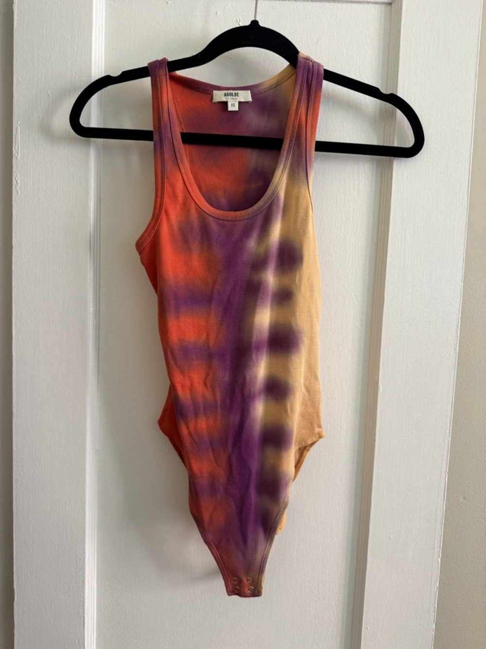 Agolde Multicolor Tie-Dye Ribbed Tank Bodysuit